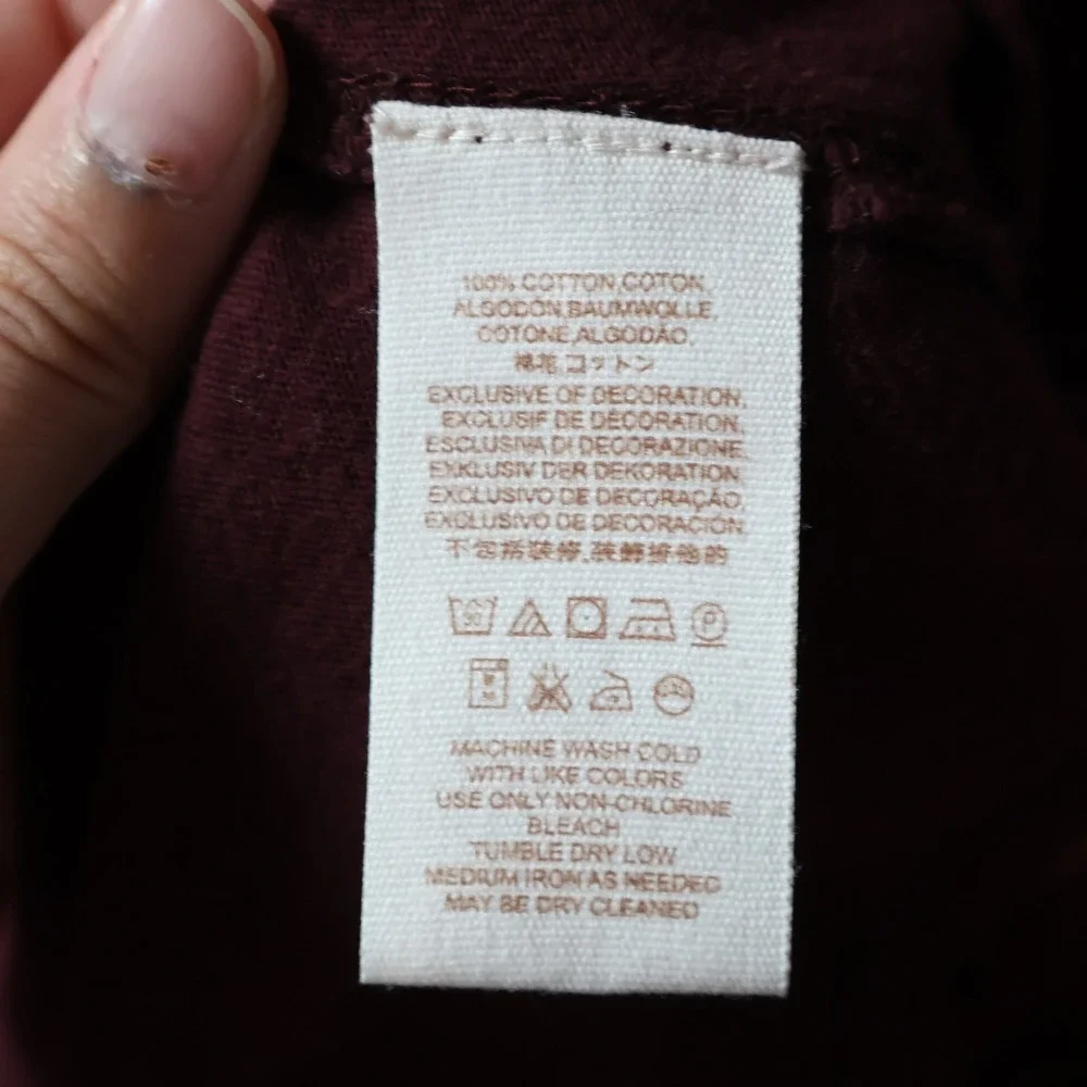 Free People Embroidered Mesh Sleeve Top Women Small Maroon Boho Babydoll
